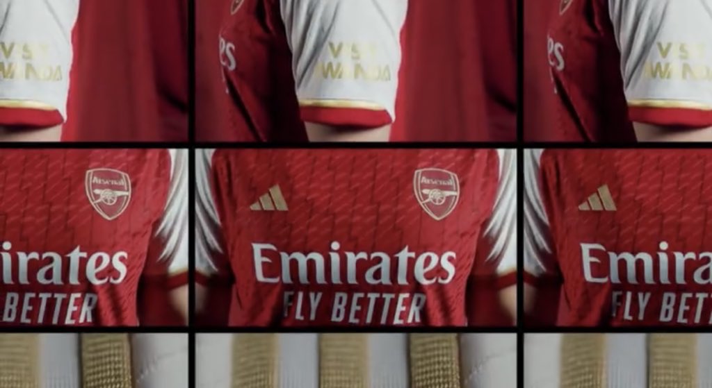 The new Arsenal 2023/24 home shirt (Photo via Adidas Brasil)