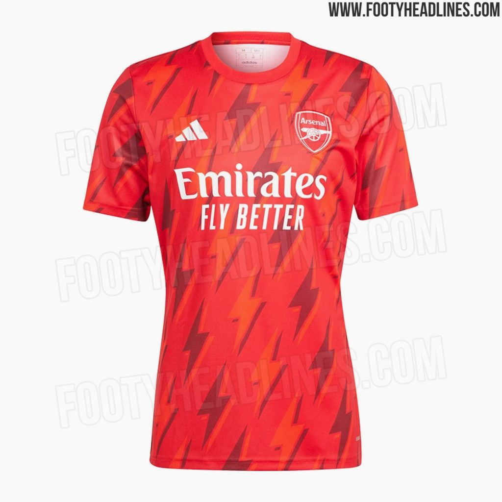 Arsenal 2023/24 pre-match kit leak photos (via FootyHeadlines.com)