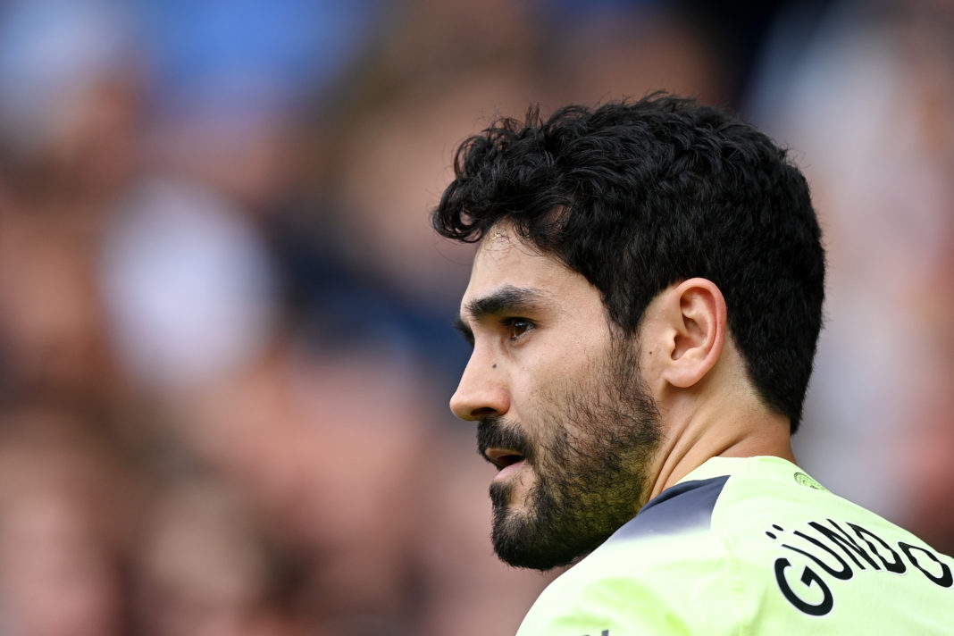 Arsenal transfers - LIVERPOOL, ENGLAND - MAY 14: Ilkay Guendogan of Manchester City looks on during the Premier League match between Everton FC and Manchester City at Goodison Park on May 14, 2023 in Liverpool, England. (Photo by Michael Regan/Getty Images)