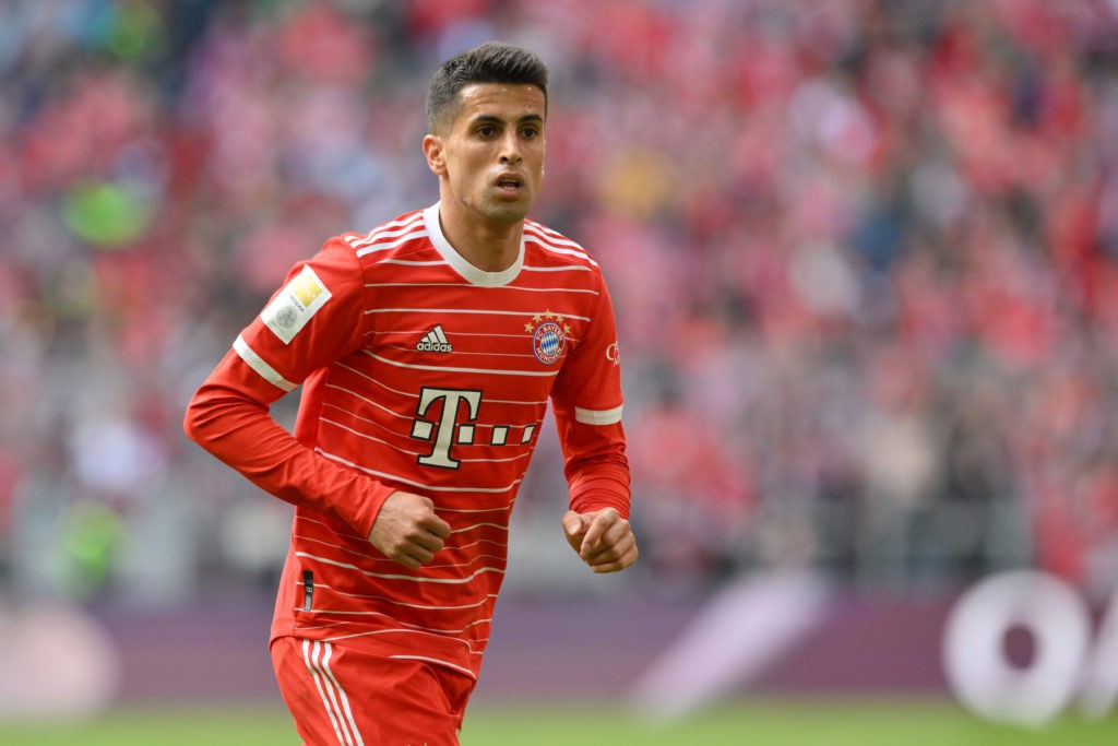 Arsenal transfers - MUNICH, GERMANY - APRIL 30: Joao Cancelo of FC Bayern München looks on during the Bundesliga match between FC Bayern München and Hertha BSC at Allianz Arena on April 30, 2023 in Munich, Germany. (Photo by Sebastian Widmann/Getty Images)