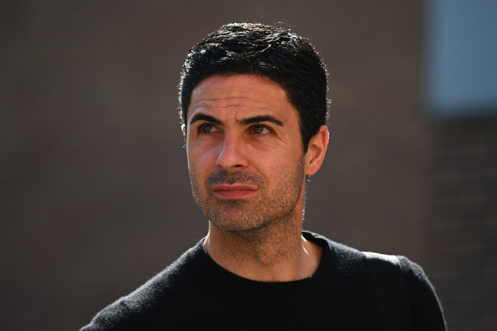 NOTTINGHAM, ENGLAND - MAY 20: Mikel Arteta, Manager of Arsenal, arrives at the stadium prior to the Premier League match between Nottingham Forest and Arsenal FC at City Ground on May 20, 2023 in Nottingham, England. (Photo by Clive Mason/Getty Images)