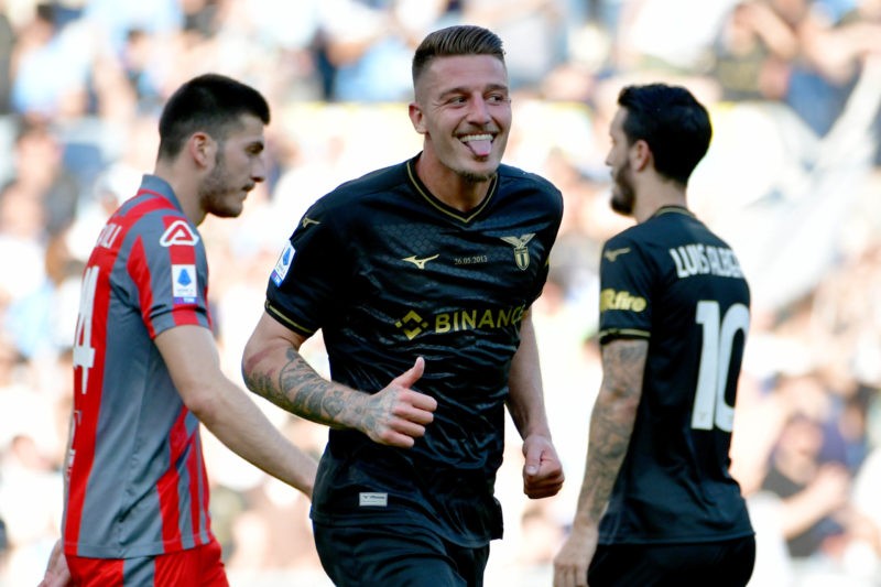Arsenal transfers - ROME, ITALY - MAY 28: Sergej Milinkovic Savic of SS Lazio celebrates a second goal with his team mates during the Serie A match between SS Lazio and US Cremonese at Stadio Olimpico on May 28, 2023 in Rome, Italy. (Photo by Marco Rosi - SS Lazio/Getty Images)