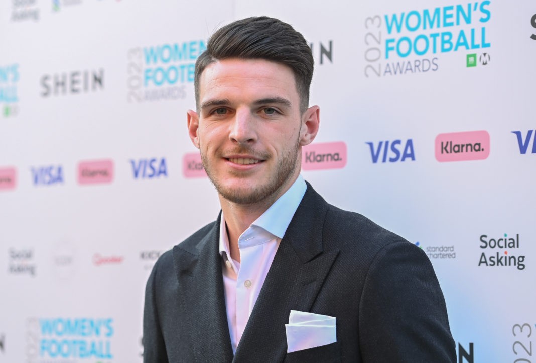 Declan Rice Arsenal transfers - LONDON, ENGLAND - MAY 25: Declan Rice attends the Women's Football Awards 2023 at Nobu Hotel on May 25, 2023 in London, England. (Photo by Kate Green/Getty Images)