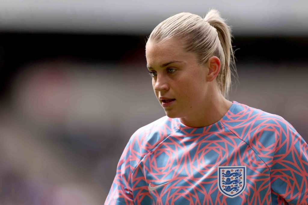 MILTON KEYNES, ENGLAND - JULY 01: Alessia Russo of England looks on during the Women's International Friendly match between England and Portugal at Stadium mk on July 01, 2023 in Milton Keynes, England. (Photo by Richard Heathcote/Getty Images)
