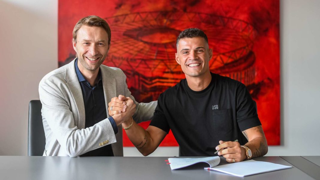 Granit Xhaka signs for Bayer Leverkusen (photo via Bayer Leverkusen)