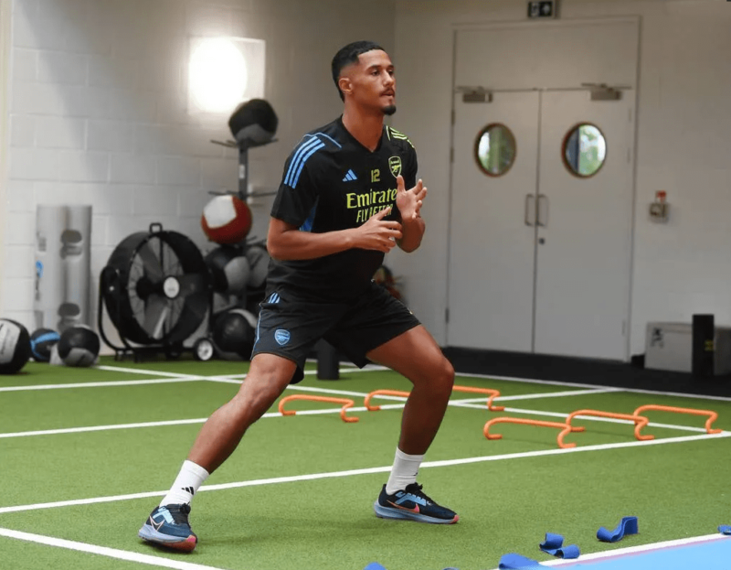 William Saliba returns to training (via Arsenal.com)
