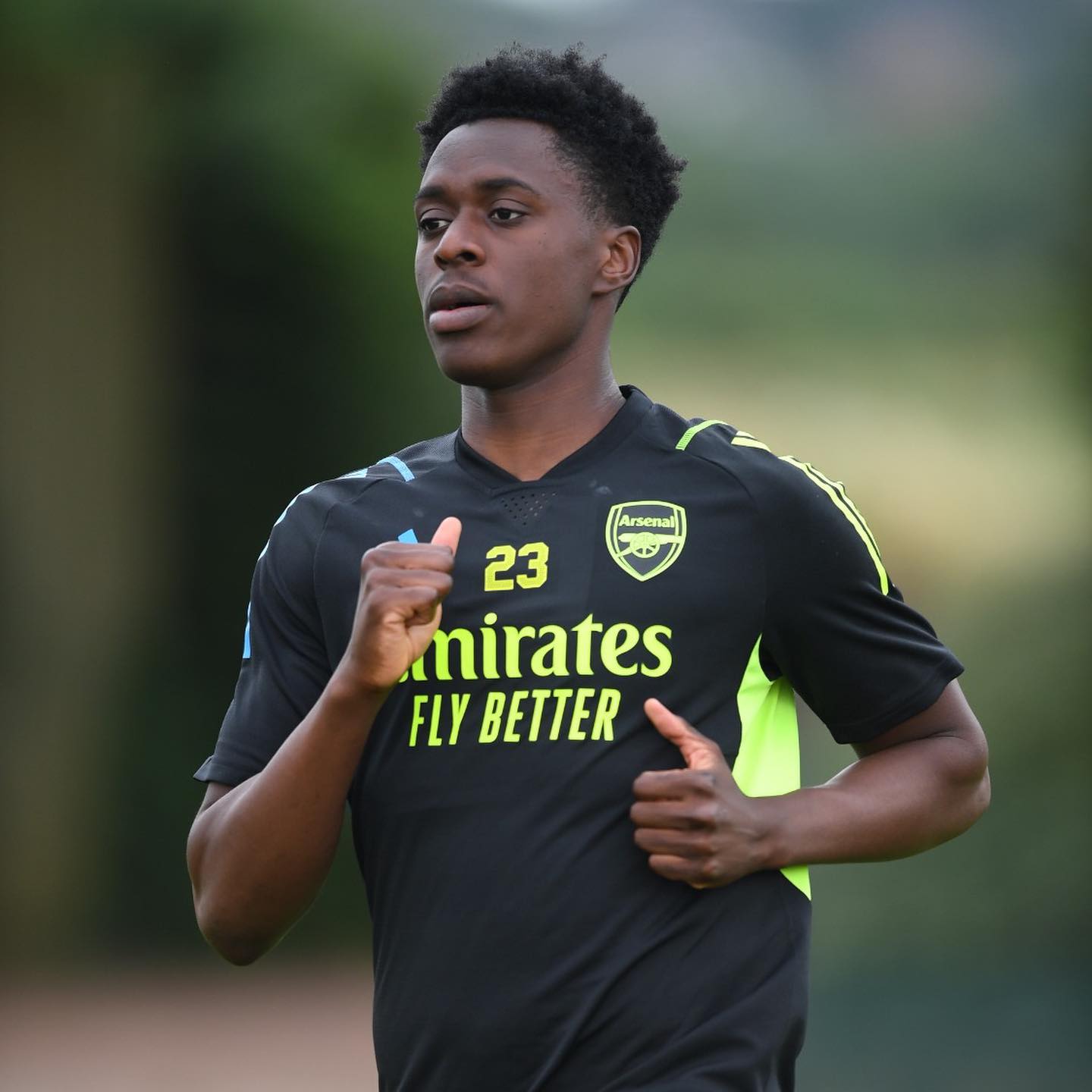 Albert Sambi Lokonga trains with Arsenal (Photo via Lokonga on Instagram)