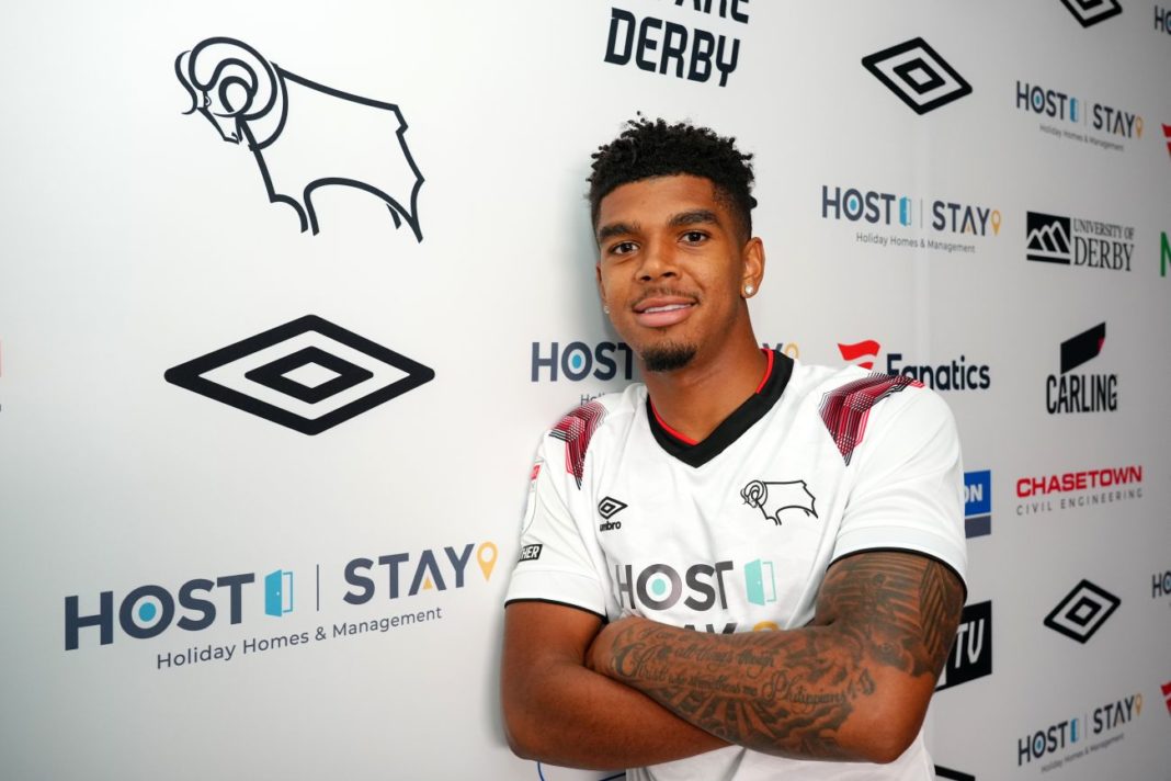 Tyreece John-Jules after signing on loan for Derby County (Photo via DCFC.co.uk)