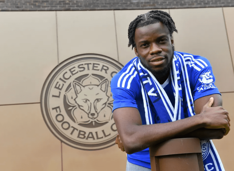 Stephy Mavididi after signing for Leicester City (Photo via LCFC.com)