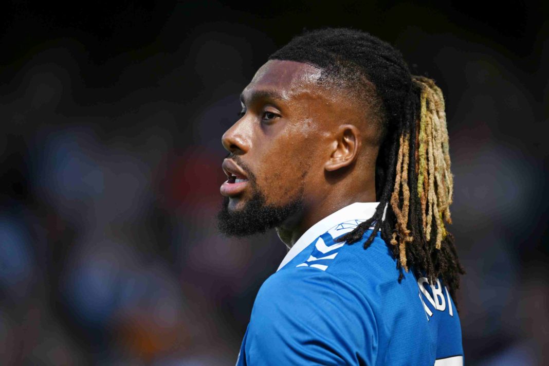 LIVERPOOL, ENGLAND - AUGUST 12: Alex Iwobi of Everton in action during the Premier League match between Everton FC and Fulham FC at Goodison Park on August 12, 2023 in Liverpool, England. (Photo by Michael Regan/Getty Images)