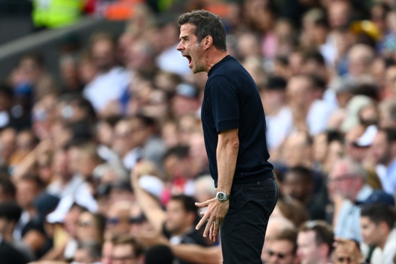 LONDON, ENGLAND - AUGUST 19: Fulham manager Marco Silva shouts encouragement during the Premier League match between Fulham FC and Brentford FC at Craven Cottage on August 19, 2023 in London, England. (Photo by Mike Hewitt/Getty Images)