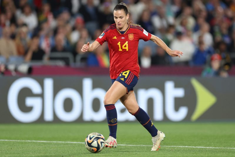 SYDNEY, AUSTRALIA - AUGUST 20: Laia Codina of Spain in action during the FIFA Women's World Cup Australia & New Zealand 2023 Final match between Spain and England at Stadium Australia on August 20, 2023 in Sydney, Australia. (Photo by Catherine Ivill/Getty Images)