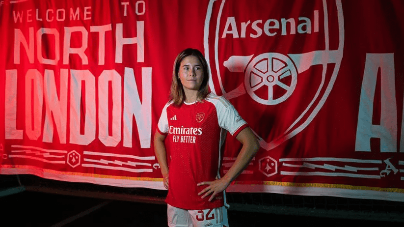 Kyra Cooney-Cross after signing for Arsenal (Photo via Arsenal.com)