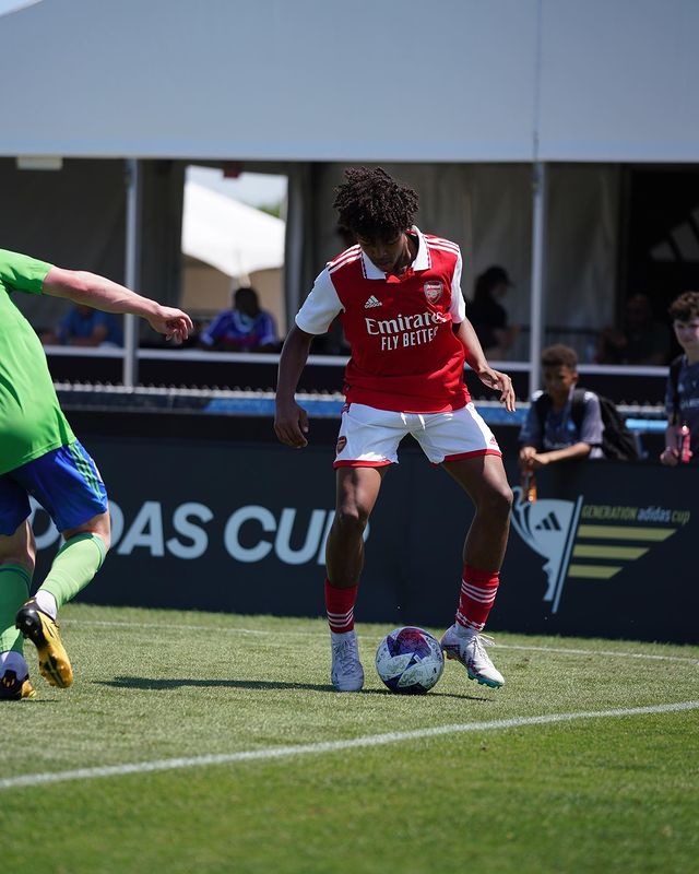 Louis Zecevic-John playing for Arsenal (Photo via Zecevic-John on Instagram)