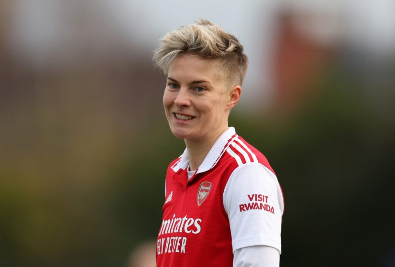 BOREHAMWOOD, ENGLAND - JANUARY 29: Lina Hurtig of Arsenal during the Vitality Women's FA Cup Fourth Round match between Arsenal and Leeds United at Meadow Park on January 29, 2023 in Borehamwood, England. (Photo by Catherine Ivill/Getty Images)