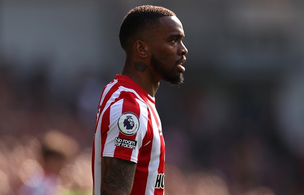 BRENTFORD, ENGLAND: Ivan Toney of Brentford looks on during the Premier League match between Brentford FC and Nottingham Forest at Brentford Community Stadium on April 29, 2023. (Photo by Ryan Pierse/Getty Images)