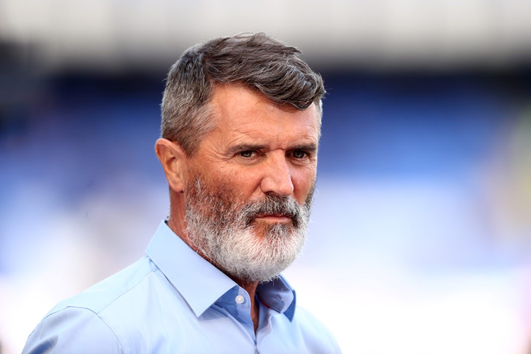 LIVERPOOL, ENGLAND - MAY 28: Sky Sports pundit Roy Keane looks on prior to the Premier League match between Everton FC and AFC Bournemouth at Goodison Park on May 28, 2023 in Liverpool, England. (Photo by Naomi Baker/Getty Images)