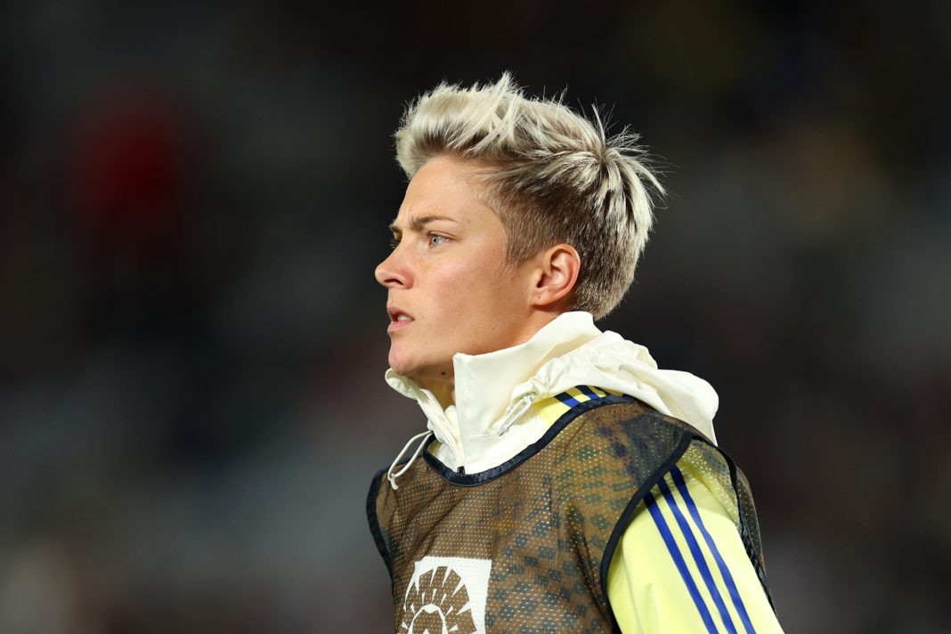 AUCKLAND, NEW ZEALAND - AUGUST 11: Lina Hurtig of Sweden warms up prior to the FIFA Women's World Cup Australia & New Zealand 2023 Quarter Final match between Japan and Sweden at Eden Park on August 11, 2023 in Auckland, New Zealand. (Photo by Buda Mendes/Getty Images)