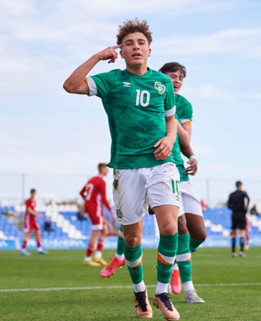 Naj Razi playing for the Republic of Ireland's youth teams (Photo via Razi on Instagram)