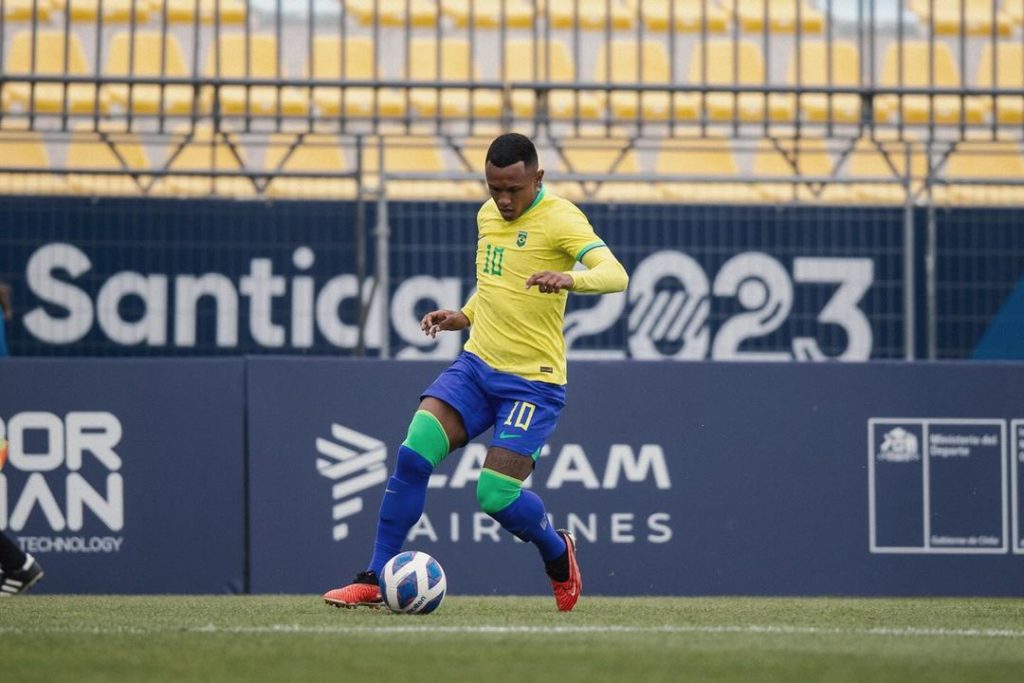 Marquinhos playing for Brazil at the Pan American Games (Photo via Marquinhos on Instagram)