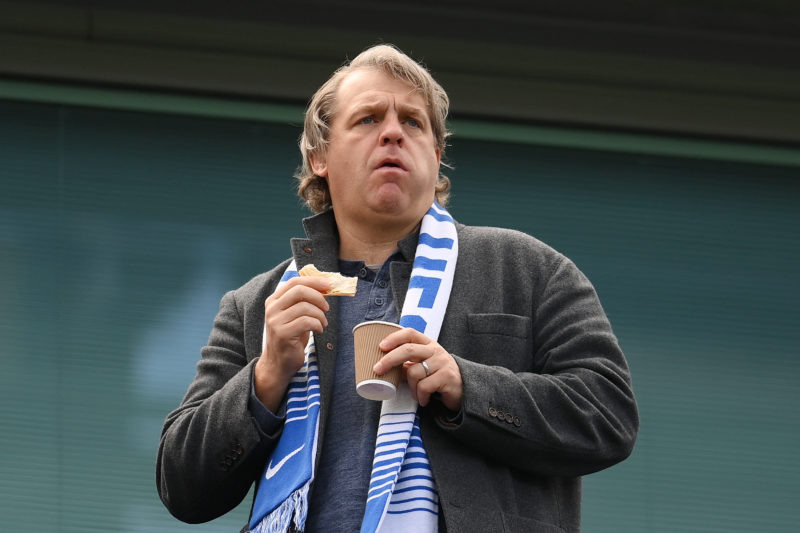 LONDON, ENGLAND - APRIL 22: Chelsea Owner, Todd Boehly, looks on during the UEFA Women's Champions League semifinal 1st leg match between Chelsea FC and FC Barcelona at Stamford Bridge on April 22, 2023 in London, England. (Photo by Alex Broadway/Getty Images)