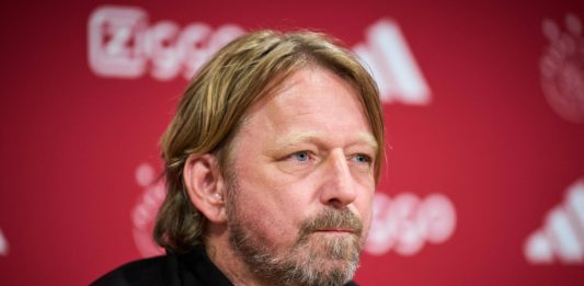 Ajax' German director of football affairs Sven Mislintat attends a press presentation for Ajax' new head coach in the Johan Cruijff Arena in Amsterdam on June 14, 2023. (Photo by PHIL NIJHUIS/ANP/AFP via Getty Images)