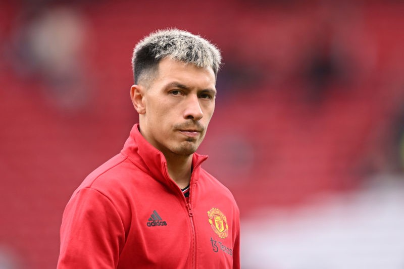 MANCHESTER, ENGLAND - SEPTEMBER 16: Lisandro Martinez of Manchester United looks dejected after the Premier League match between Manchester United and Brighton & Hove Albion at Old Trafford on September 16, 2023 in Manchester, England. (Photo by Michael Regan/Getty Images)