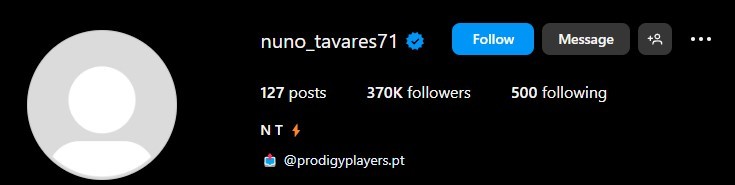 Nuno Tavares' Instagram page on November 13th, 2023