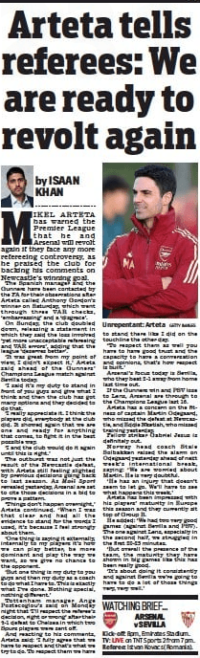 Daily Mail misrepresent what Arteta said