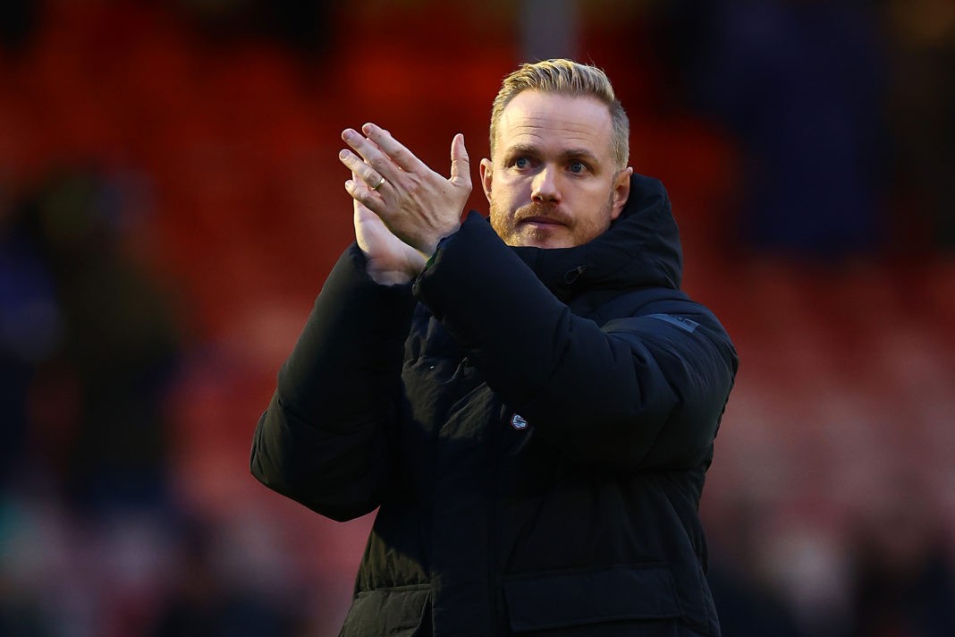 CRAWLEY, ENGLAND - NOVEMBER 19: Jonas Eidevall, Manager of Arsenal, applauds the fans following the team's victory during the Barclays Women´s Super League match between Brighton & Hove Albion and Arsenal FC at Broadfield Stadium on November 19, 2023 in Crawley, England. (Photo by Bryn Lennon/Getty Images)