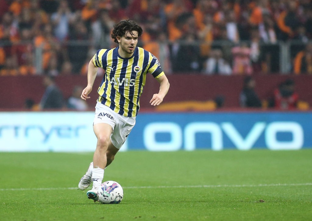 ISTANBUL, TURKEY - JUNE 4: Ferdi Kadioglu of Fenerbahce runs with the ball during the Super Lig match between Galatasaray and Fenerbahce at NEF Stadyumu on June 4, 2023 in Istanbul, Turkey. (Photo by Ahmad Mora/Getty Images)