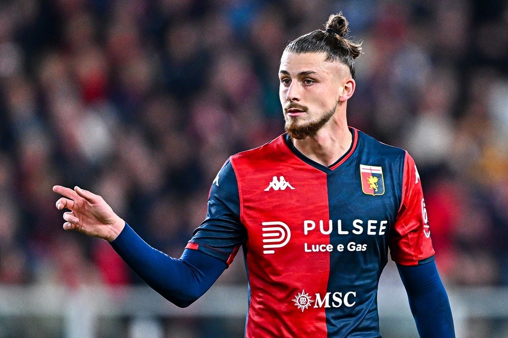 Genoa CFC v AS Roma - Serie A Radu Dragusin of Genoa CFC gestures during  the Serie