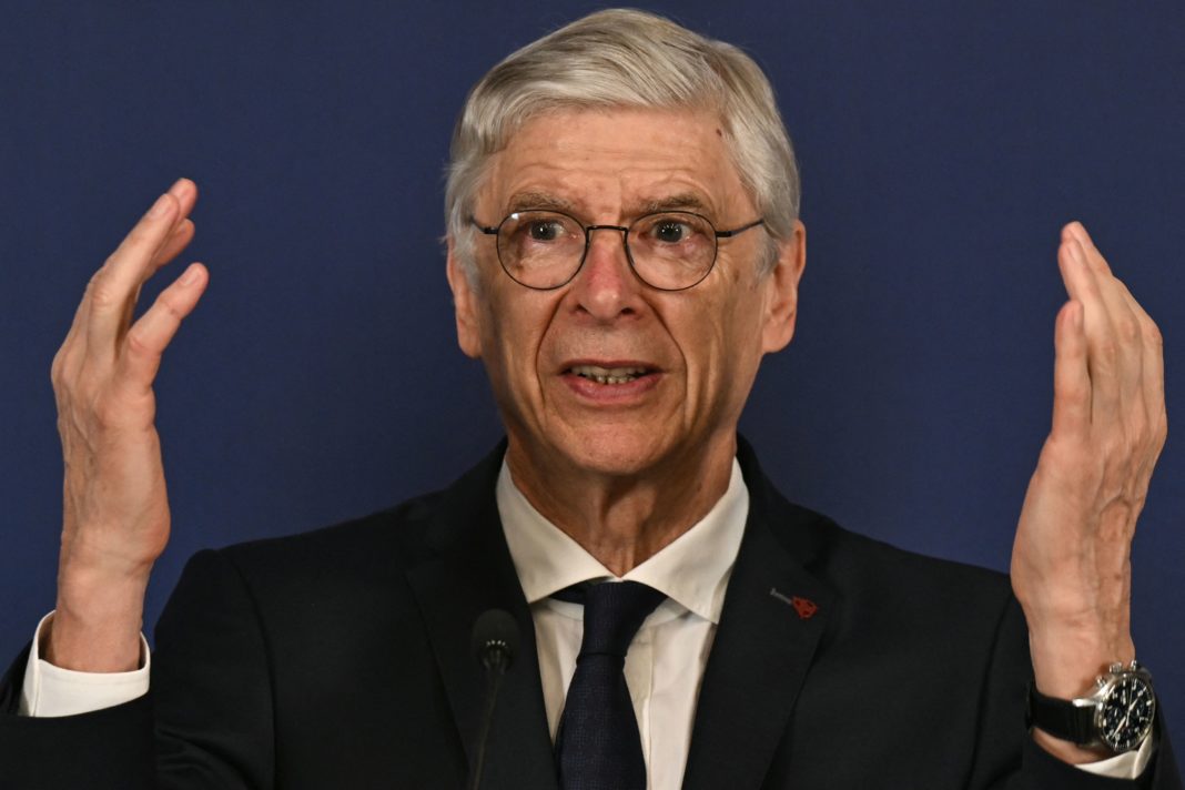 FIFA Chief of Global Football Development Arsène Wenger, speaks during a press conference regarding the FIFA-AIFF (All India Football Federation) academy and the grassroots development in Indian football in Mumbai on November 22, 2023. (Photo by Indranil MUKHERJEE / AFP) (Photo by INDRANIL MUKHERJEE/AFP via Getty Images)