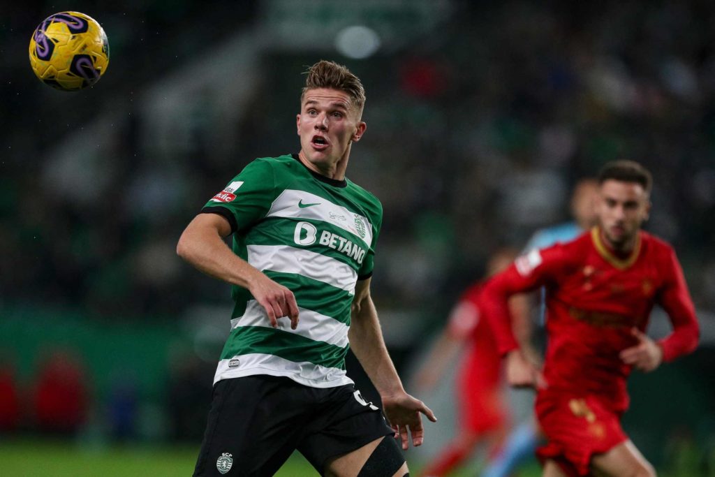 Sporting Lisbon's Swedish forward #09 Viktor Gyokeres looks at the ball during the Portuguese League football match between Sporting CP and Gil Vicente FC at the Alvalade stadium in Lisbon on December 4, 2023. (Photo by CARLOS COSTA/AFP via Getty Images)