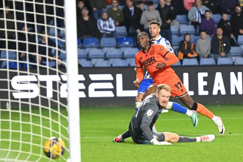 SHEFFIELD, ENGLAND - NOVEMBER 11:  Brooke Norton-Cuffy of Millwall scores to make it 0-4 during the Sky Bet Championship match between Sheffield Wednesday and Millwall at Hillsborough on November 11, 2023 in Sheffield, England. (Photo by Ben Roberts Photo/Getty Images)