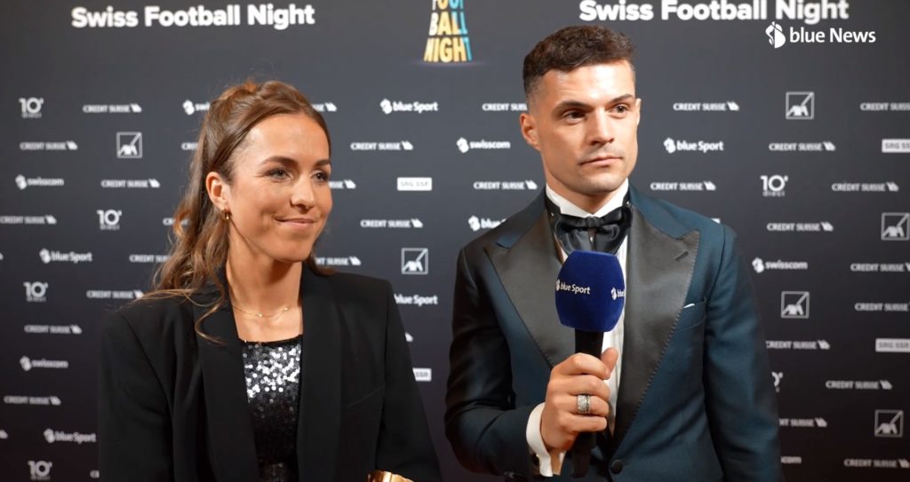 Granit Xhaka and Lia Walti at the Swiss Football awards