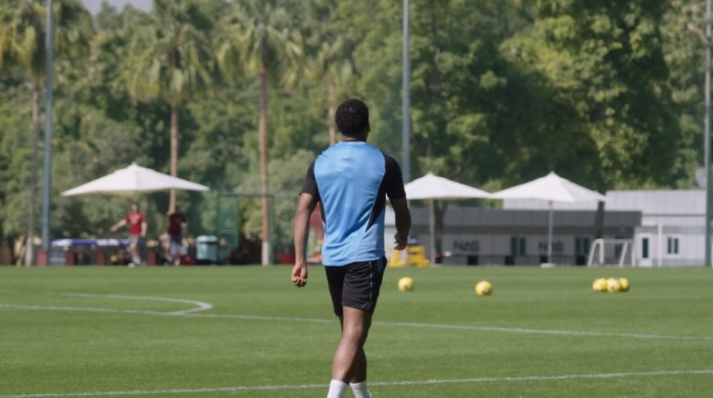 Jurrien Timber returns to light training with Arsenal (Image via Arsenal.com)