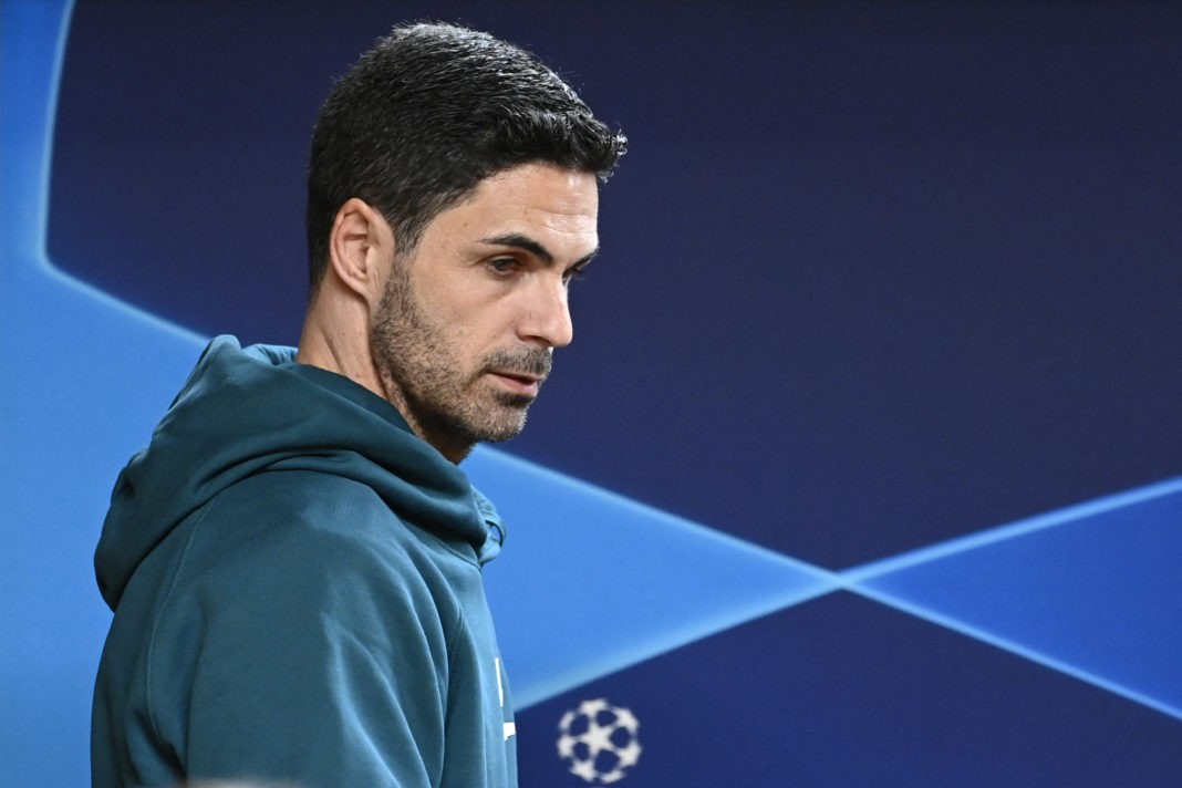 Arsenal's Spanish manager Mikel Arteta arrives for a press conference on the eve of their UEFA Champions League last 16 first leg football match against FC Porto at the Dragao stadium in Porto on February 20, 2024. (Photo by MIGUEL RIOPA / AFP) (Photo by MIGUEL RIOPA/AFP via Getty Images)