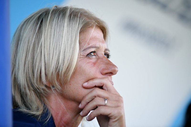 ROME, ITALY - AUGUST 29: Lazio women head coach Carolina Morace looks on during the Women Serie A match between SS Lazio v UC Sampdoria at on August 29, 2021 in Rome, Italy. (Photo by Marco Rosi - SS Lazio/Getty Images)