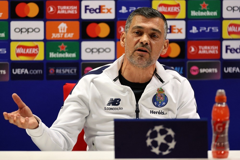 Porto's Portuguese coach Sergio Conceicao attends a press conference on the eve of the UEFA Champions Leauge round of 16 second leg football match against Arsenal, at the Emirates Stadium in London England, on March 11, 2024. (Photo by ADRIAN DENNIS/AFP via Getty Images)