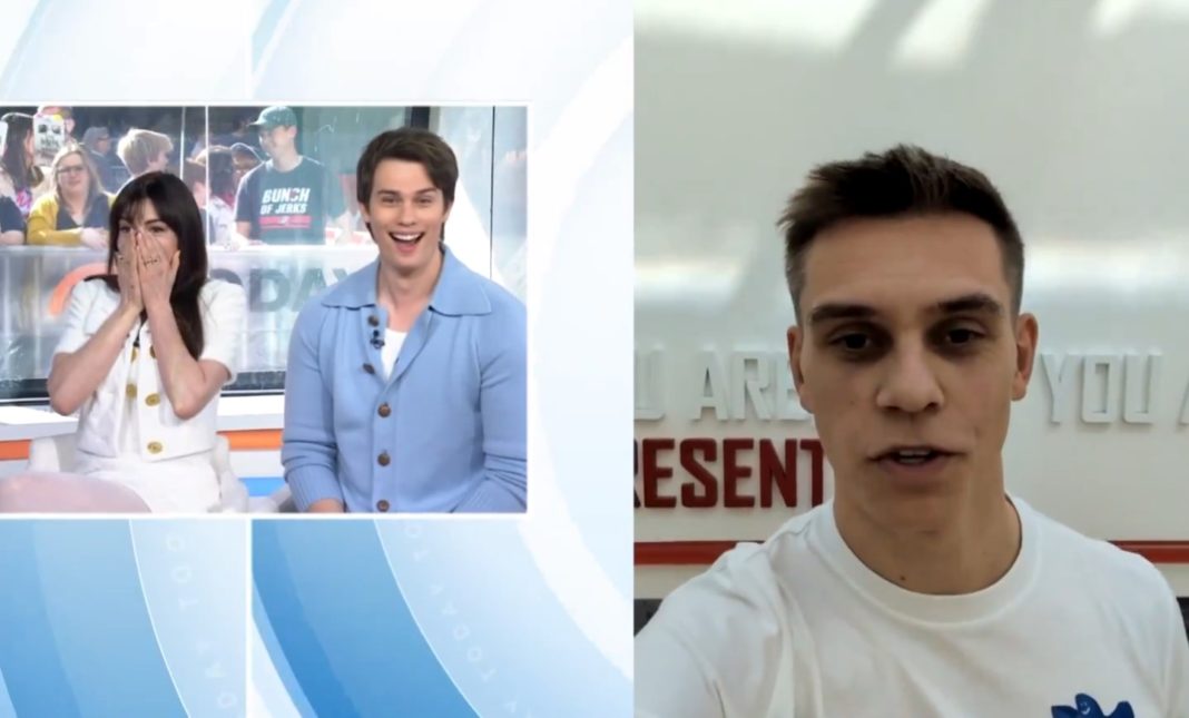 Leandro Trossard sends a message to Anne Hathaway (Image via the TODAY show on Twitter)