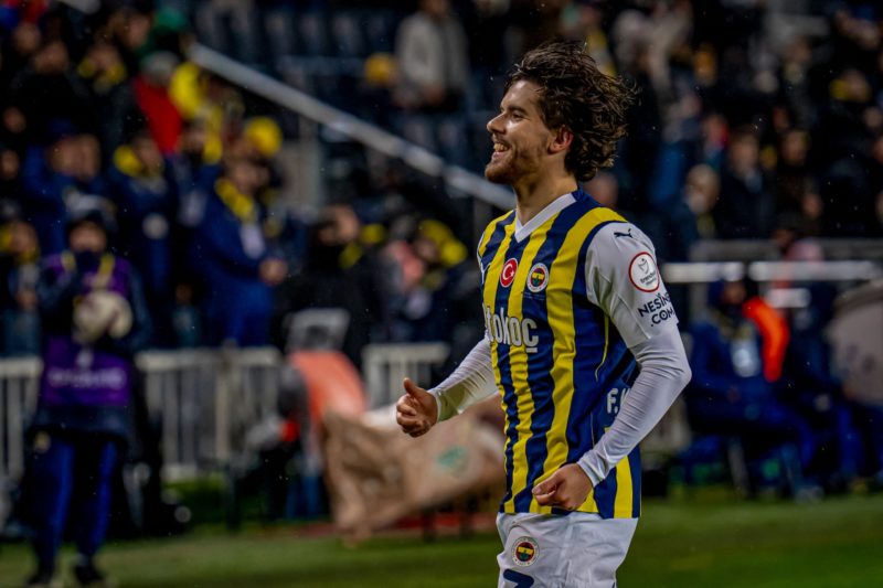 01/10/2024 Istanbul, Turkey. Ferdi Kadioglu of Fenerbahce seen in action during the match. Fenerbahce and Konyaspor faced each other in the Trendyol Super Lig (Turkish Super League), the match took place at Fenerbahce Sukru Saracoglu Stadium (Photo by YAGIZ GURTUG/Middle East Images/AFP via Getty Images)