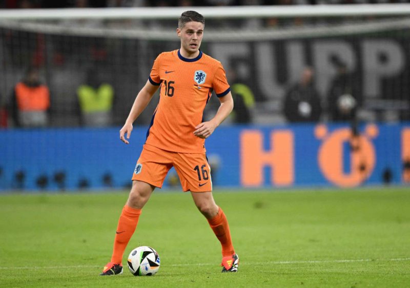 FRANKFURT AM MAIN, GERMANY - MARCH 26: Joey Veerman of The Netherlands in action during the international friendly match between Germany and The Netherlands at Deutsche Bank Park on March 26, 2024 in Frankfurt am Main, Germany. (Photo by Stuart Franklin/Getty Images)