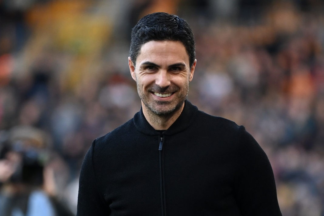 WOLVERHAMPTON, ENGLAND - APRIL 20: Arsenal manager Mikel Arteta during the Premier League match between Wolverhampton Wanderers and Arsenal FC at Molineux on April 20, 2024 in Wolverhampton, England.(Photo by Gareth Copley/Getty Images)