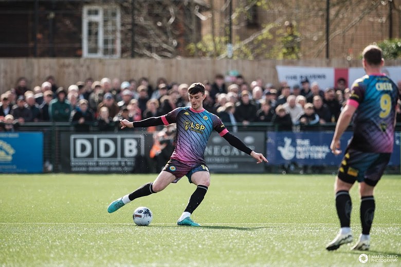 Alex Kirk playing for Bromley FC (Photo via Kirk on Instagram)