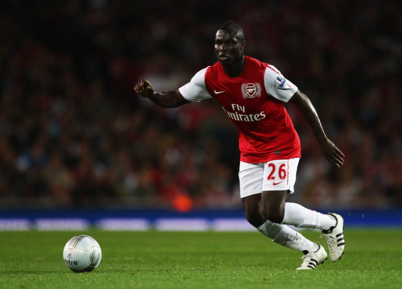 LONDON, ENGLAND - SEPTEMBER 20:  Emmanuel Frimpong of Arsenal in action during the Carling Cup Third Round match between Arsenal and Shrewsbury Town at Emirates Stadium on September 20, 2011 in London, England.  (Photo by Julian Finney/Getty Images)