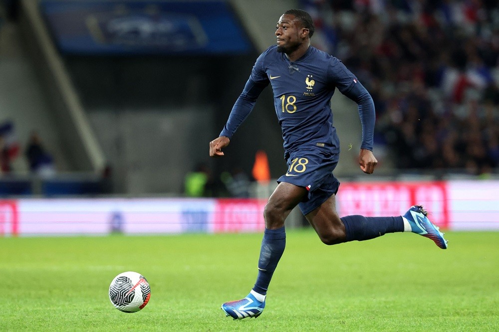 France's midfielder Youssouf Fofana controls the ball during the friendly football match between France and Scotland at Pierre-Mauroy stadium, in Villeneuve-D'Ascq, northern France, on October 17, 2023. (Photo by FRANCK FIFE/AFP via Getty Images)
