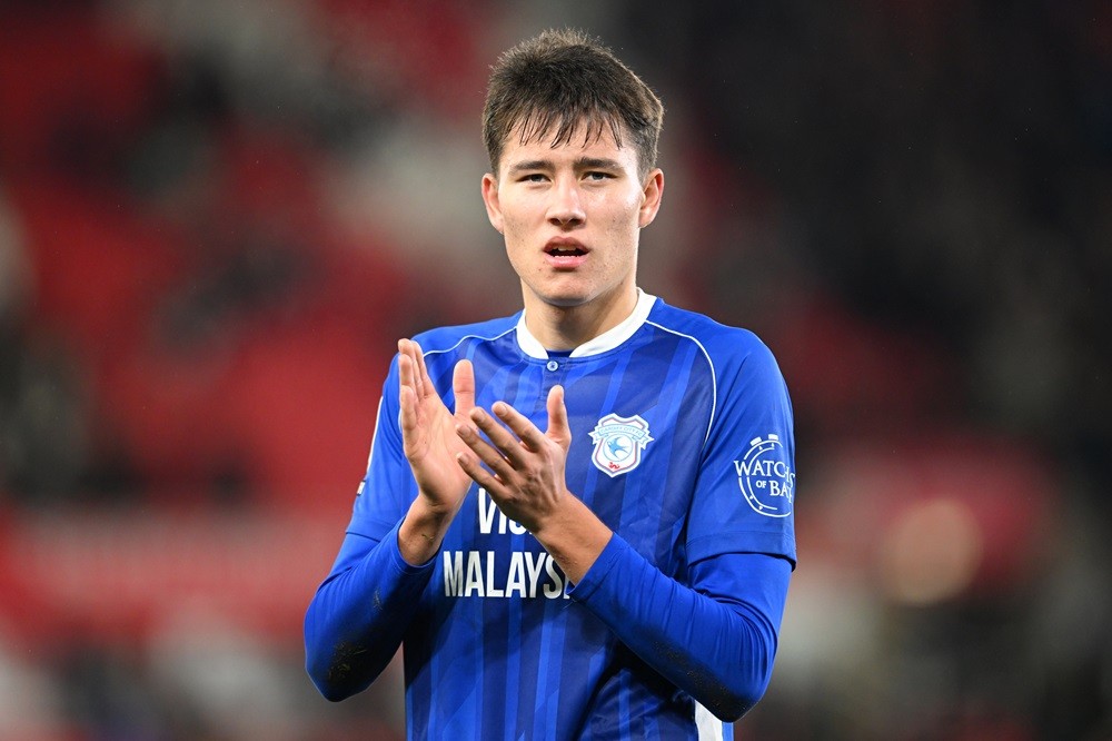 STOKE ON TRENT, ENGLAND: Rubin Colwill of Cardiff City during the Sky Bet Championship match between Stoke City and Cardiff City at Bet365 Stadium on November 04, 2023. (Photo by Ben Roberts Photo/Getty Images)