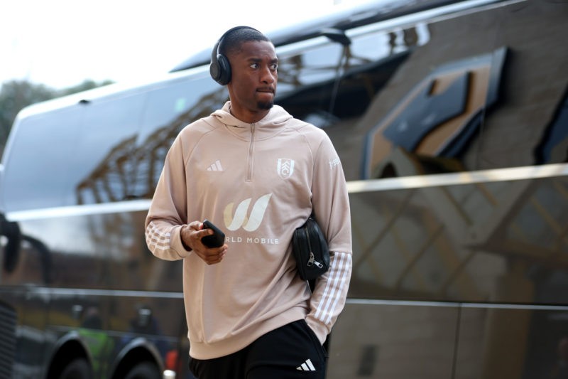 WOLVERHAMPTON, ENGLAND - MARCH 09: Tosin Adarabioyo of Fulham arrives at the stadium prior to the Premier League match between Wolverhampton Wanderers and Fulham FC at Molineux on March 09, 2024 in Wolverhampton, England. (Photo by Nathan Stirk/Getty Images)