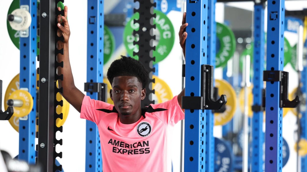 Amario Cozier-Duberry after signing for Brighton (Photo via Brighton and Hove Albion)